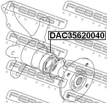 Подшипник передней ступицы FEBEST DAC35620040
