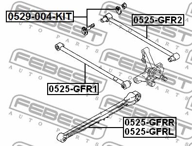 Тяга задняя продольная левая FEBEST 0525GFRL