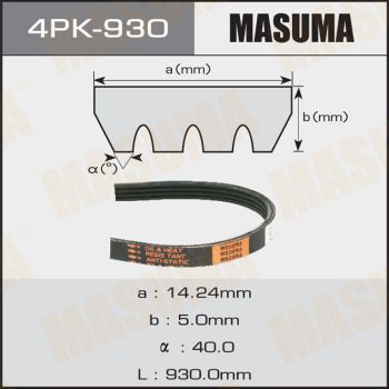Ремень поликлиновой Masuma 4PK930