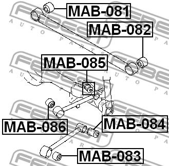 Сайлентблок задней поперечной тяги FEBEST MAB081