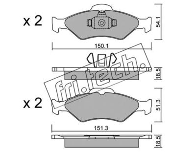 Комплект колодок для дискового тормоза TRUSTING 3240