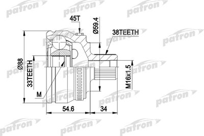 ШРУС наружный комплект PATRON PCV1435
