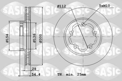 Диски тормозные комплект SASIC 6106148