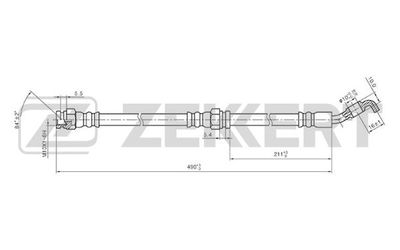 Шланг тормозной задний Zekkert BS9169