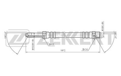 Шланг тормозной задний Zekkert BS9199