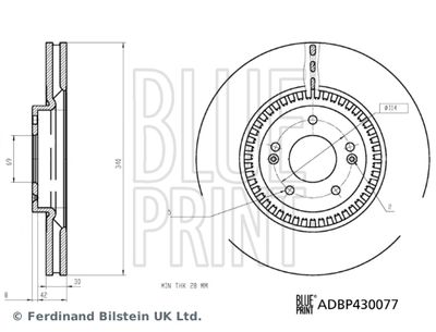Диск тормозной Blue Print ADBP430077