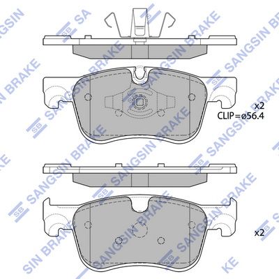 Колодки тормозные дисковые передние SANGSIN SP4209