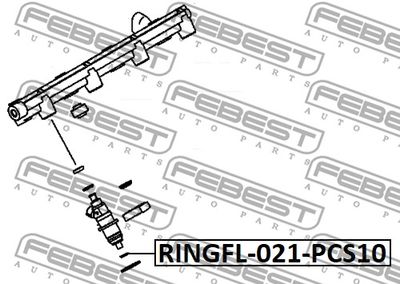 Кольцо уплотнительное форсунки FEBEST RINGFL021PCS10