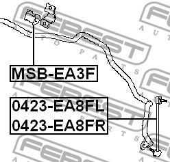Тяга стабилизатора передняя правая FEBEST 0423EA8FR
