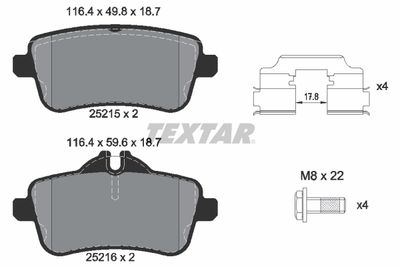 Колодки тормозные дисковые TEXTAR 2521502