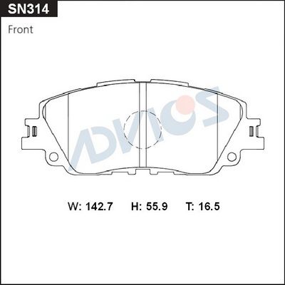 Колодки тормозные дисковые ADVICS SN314