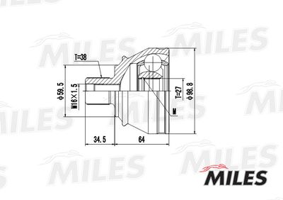 ШРУС наружный Miles GA20040
