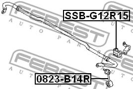 Тяга стабилизатора заднего FEBEST 0823B14R