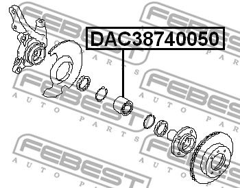 Подшипник передней ступицы FEBEST DAC38740050