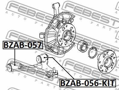 Сайлентблок рычага переднего FEBEST BZAB057