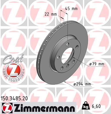 Диск тормозной ZIMMERMANN 150348520