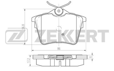 Колодки тормозные дисковые задние Zekkert BS1135