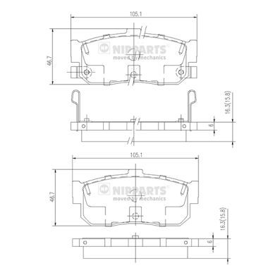 Колодки тормозные задние NIPPARTS J3611034