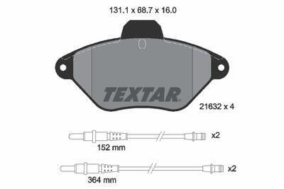 Комплект колодок для дискового тормоза TEXTAR 2163201