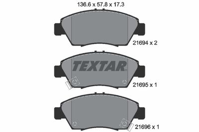 Колодки тормозные дисковые передние TEXTAR 2169401