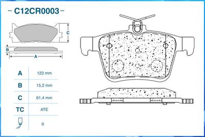 Колодки тормозные задние CWORKS C12CR0003