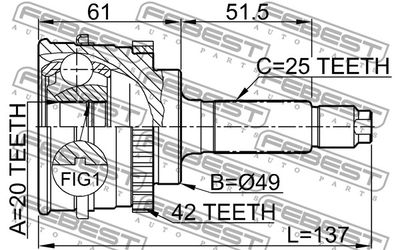 ШРУС наружный FEBEST 0710SY415A42