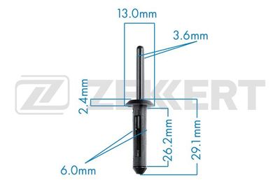 Клипса крепежная Zekkert BE1578