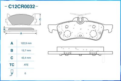 Колодки тормозные задние CWORKS C12CR0032