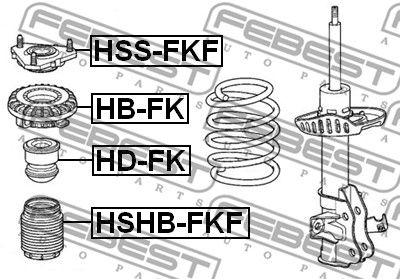 Отбойник амортизатора переднего FEBEST HDFK