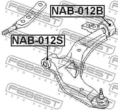 Сайлентблок рычага переднего задний FEBEST NAB012B