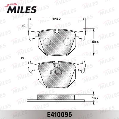 Колодки тормозные задние Miles E410095