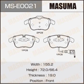 Колодки тормозные дисковые Masuma MSE0021