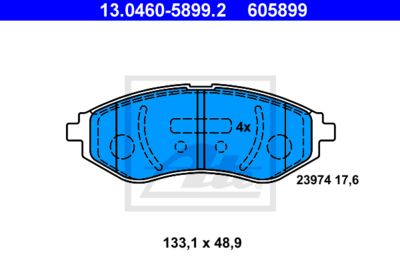 Колодки тормозные передние ATE 13046058992