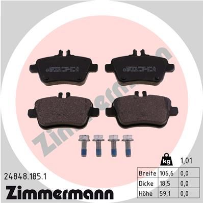 Колодки тормозные задние ZIMMERMANN 248481851