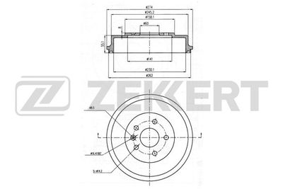 Барабан тормозной задний Zekkert BS6180