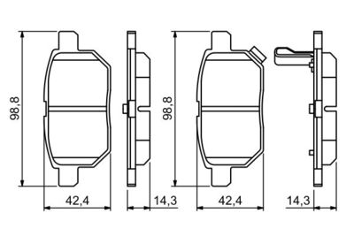 Комплект колодок для дискового тормоза BOSCH 0986494255