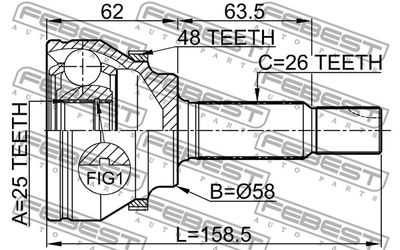 ШРУС наружный FEBEST 0110AZT250A48