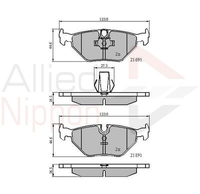 Колодки тормозные дисковые задние ALLIED NIPPON ADB01011