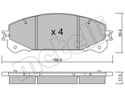 Комплект колодок для дискового тормоза METELLI 2209380