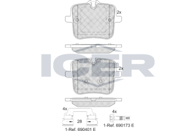 Колодки тормозные дисковые ICER 182308