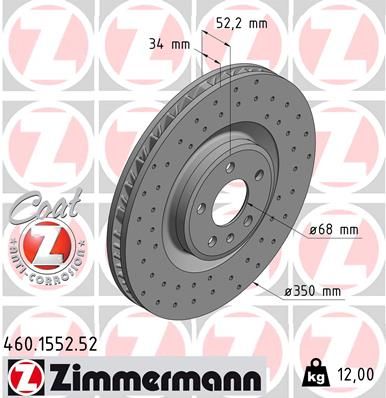 Диск тормозной ZIMMERMANN 460155252