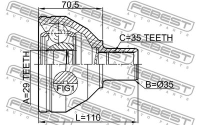 ШРУС внутренний левый FEBEST 2711XC90LH