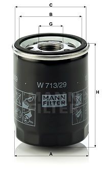 Фильтр масляный MANN-FILTER W71329