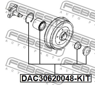 Подшипник ступичный задний ремкомплект FEBEST DAC30620048KIT