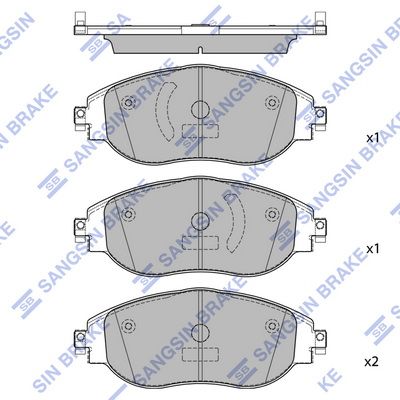 Колодки тормозные дисковые SANGSIN SP4450