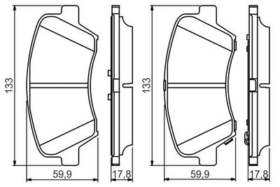 Комплект колодок для дискового тормоза BOSCH 0986495343