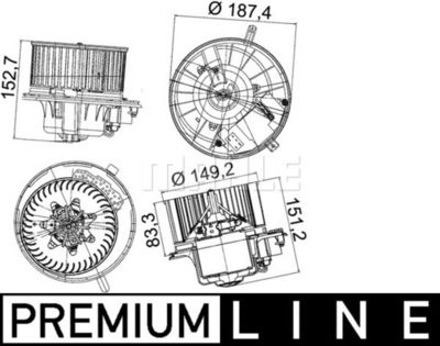Вентилятор отопителя MAHLE AB149000P