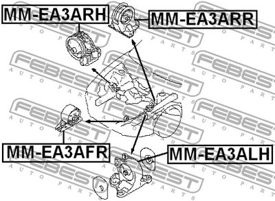 Подушка двигателя задняя FEBEST MMEA3ARR