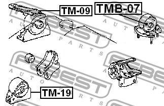 Сайлентблок задней подушки двигателя FEBEST TMB07
