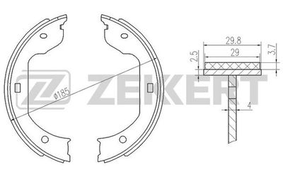 Колодки тормозные барабанные задние Zekkert BK4443